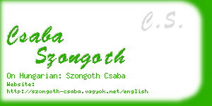 csaba szongoth business card